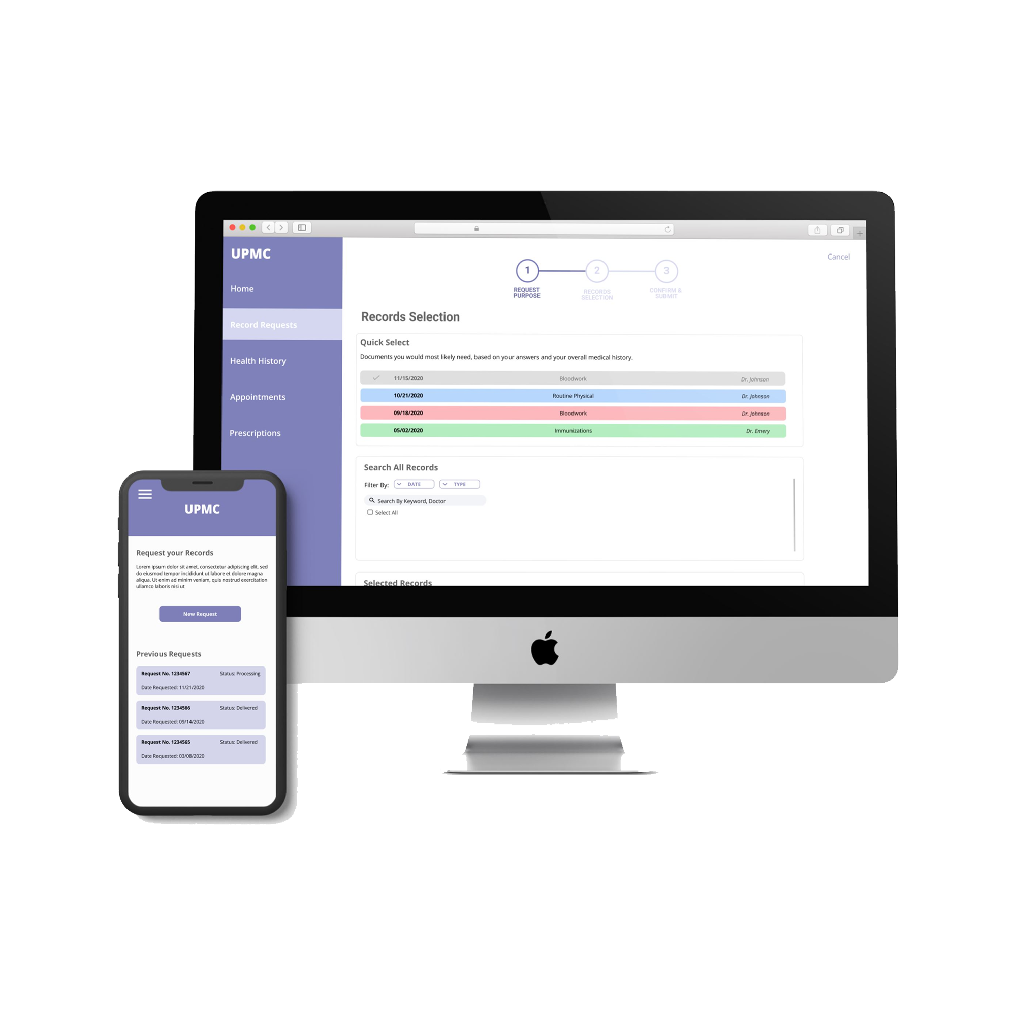 image of designed interface on desktop and mobile